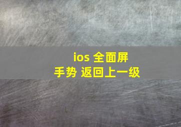 ios 全面屏手势 返回上一级